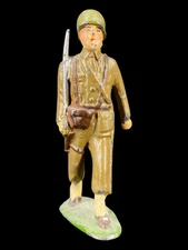 Vtg F.A.O. Schwarz Lead Toy Military Soldier Marching w/ Sword Figurine 3"