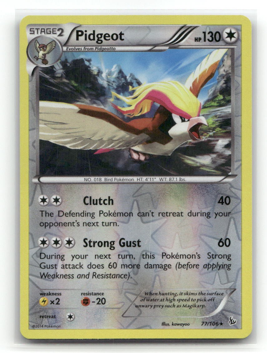 Pidgeot 77/106 Rare Flashfire Pokemon Reverse Holo LP