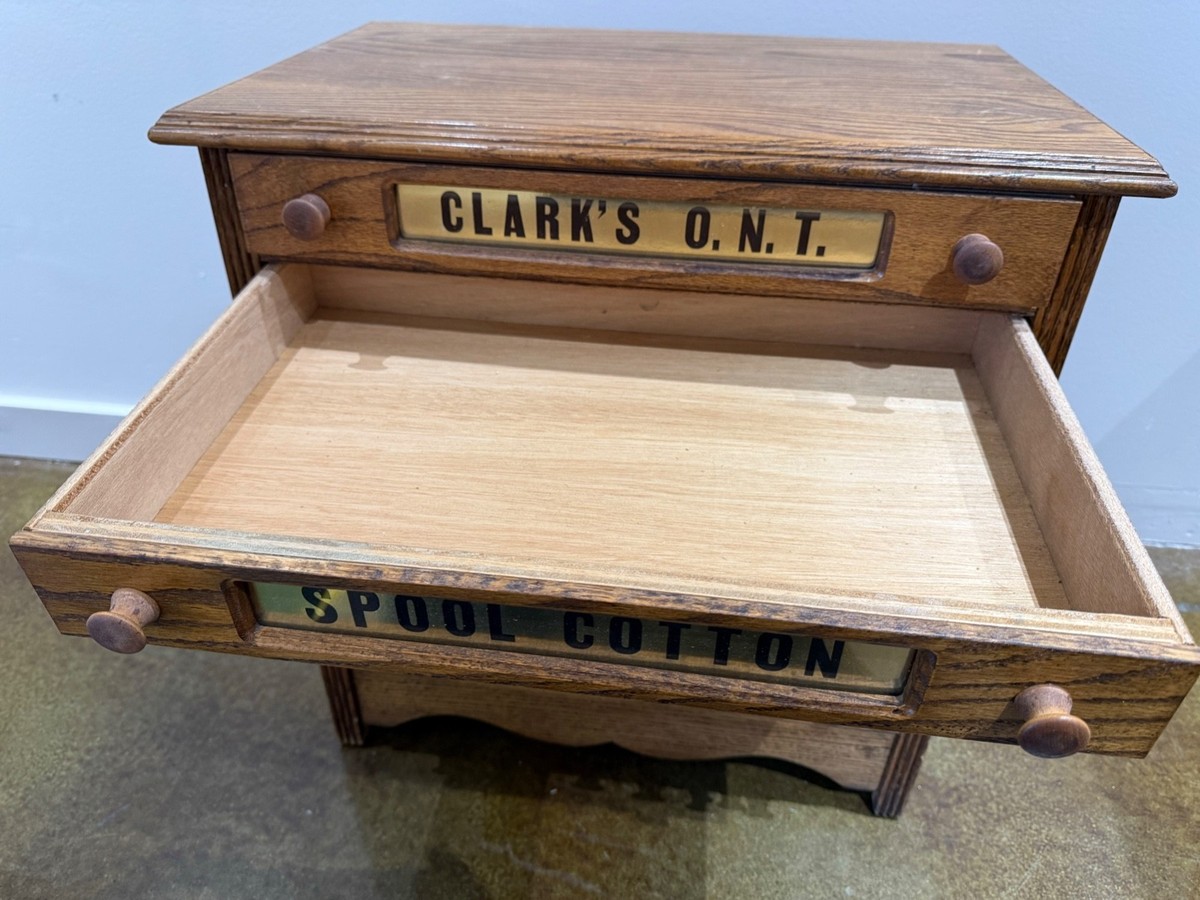Vintage Clark's O.N.T. Reproduction Spool Cabinet, 1980s-1990s, 4