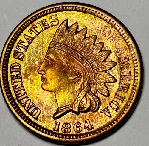 1864 Bronze indian head Cent R/ B ORIGINAL ALBUM TONED HIGH GRADE!!!