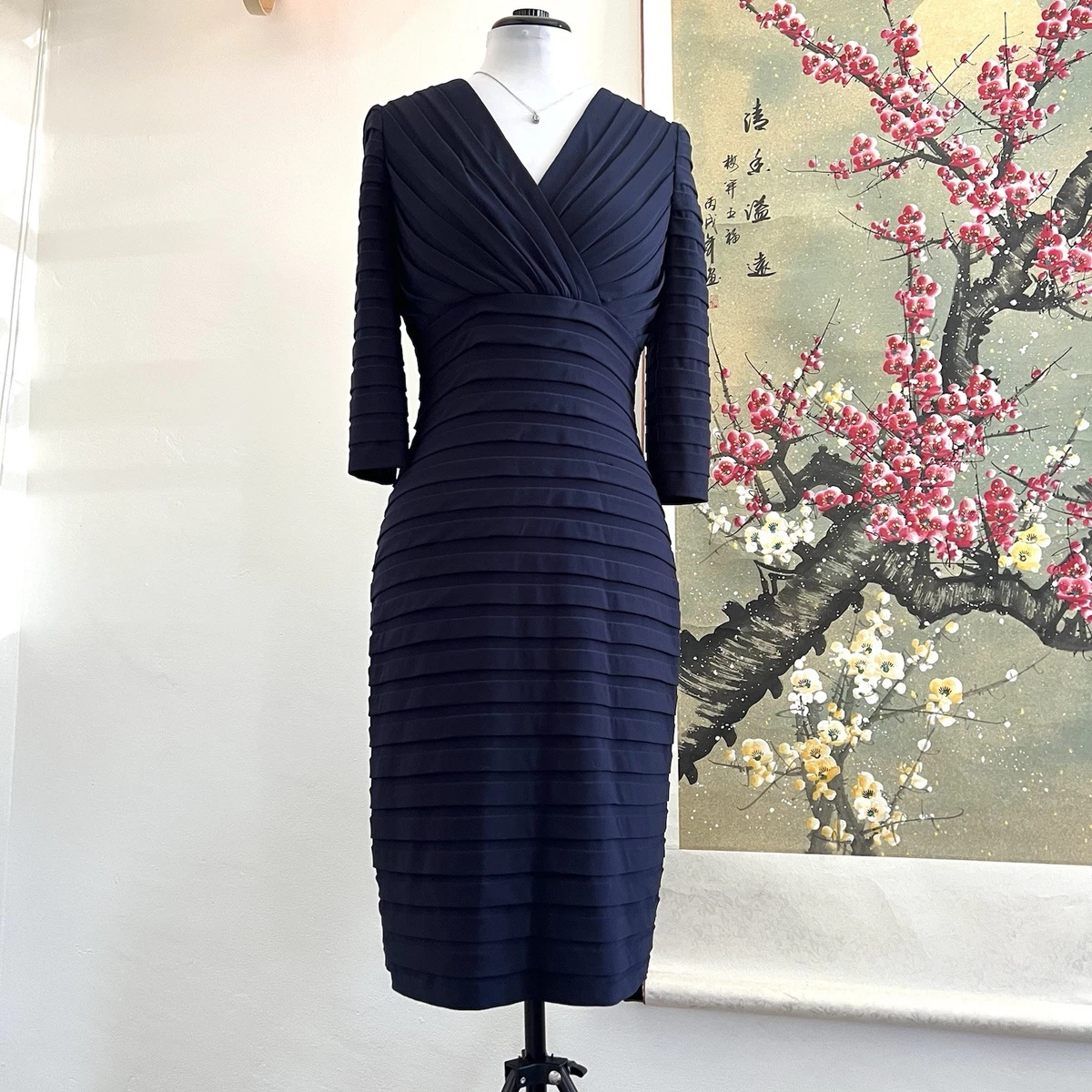 adrianna papell pleated jersey sheath dress Shutter Pleat for sale ryder