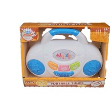 Toy Box Portable Tunes Battery Operated Musical Boombox Sound  Light Pink