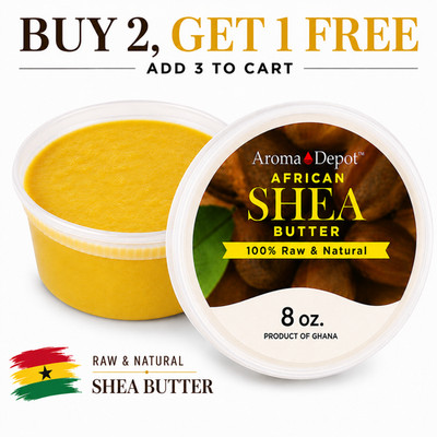 African Shea Butter Yellow 8 oz Raw Unrefined Grade A Natural Product of Ghana