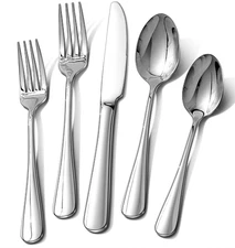 Set for 8 Stainless Steel Flatware 40 Piece Food-Grade for Kitchen