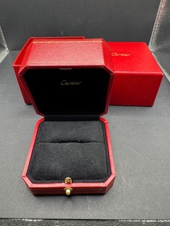 Authentic Cartier Signature Love Ring Box Red Leather Travel Case Empty Box