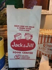 Vintage Jack & Jill Food Center Paper Frozen Foods Grocery Bag  1960s Very Rare
