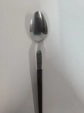 Interpur Wood Handle Stainless Steel Flatware Tea Spoon Japan  Vintage MCM