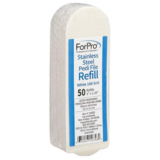 Forpro Professional Collection Stainless Steel Pedi File Refill, 180 Grit, White