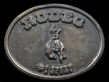 RL03131 VINTAGE 1975 RODEO 1 SPORT WESTERN COWBOY BELT BUCKLE