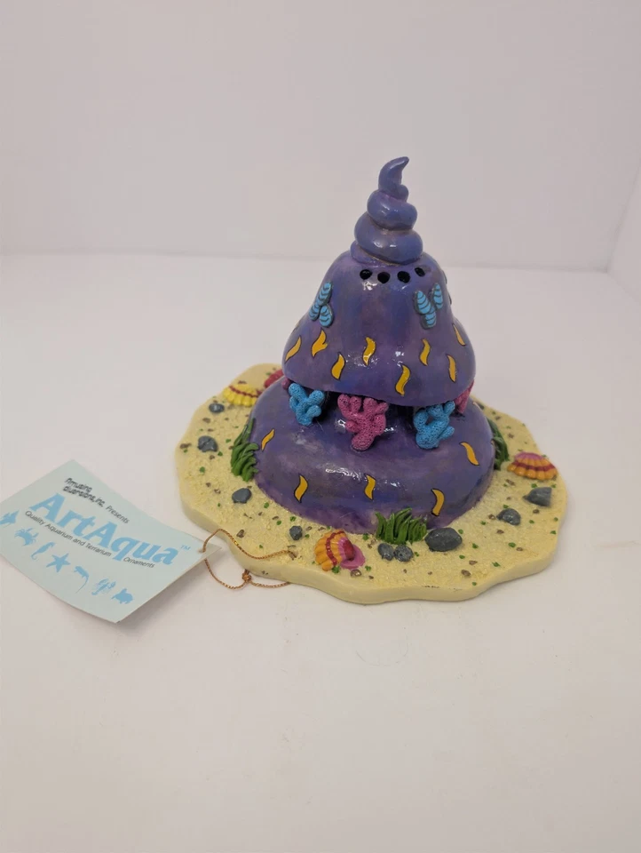 ArtAqua Acuario Sea Shell Caracola Casa Estatua Pecera Pintado a Mano Resina Nuevo Foto 2 de 4