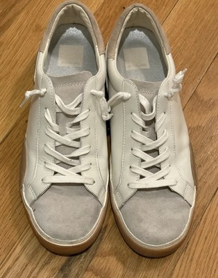 Dolce Vita Zina Women Sneakers Ivory Suede silver Accents Casual Shoes Size 10
