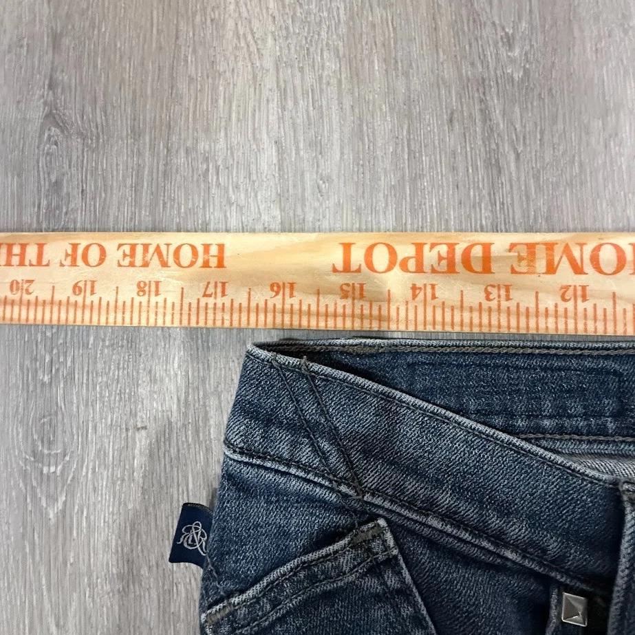 Pantalones de mezclilla para mujer Rock & Republic talla 12 azules ajustados bordados bolsillo 32x32 Foto 4 de 4