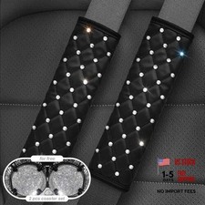2PCS Bling Car Seatbelt Strap Covers for Women  Girls - Crystal B-Crystal
