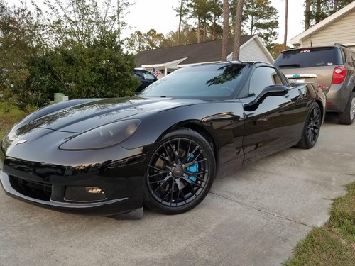 5734 Satin Black 18x8.5/19x10Rims SET Fit Camaro C6 Corvette - C7 Z06 Style - Picture 6 of 9