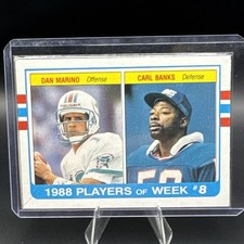 1989 Topps DAN MARINO CARL BANKS Miami Dolphins New York Giants Box Bottom Card