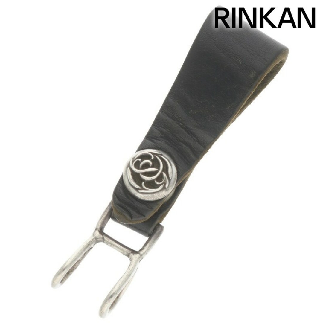 小物 CHROME HEARTS BELT LOOP Chrome Hearts Belt Loop Leather 21.7g Black × Silver Cross