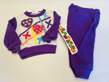 Vintage Kids Jogging Suit Sweat Suit Set 12 Months Tuff Cookies Hearts NEW BIN42