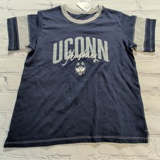 NEW Kids GIRLS Medium 7/8 NCAA UCONN Huskies Tee Ringer T-Shirt Cotton Blend