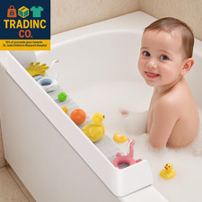 Bathtub Splash Guard Play Shelf over Tub for Kids 31 with Strong Suction Cups,