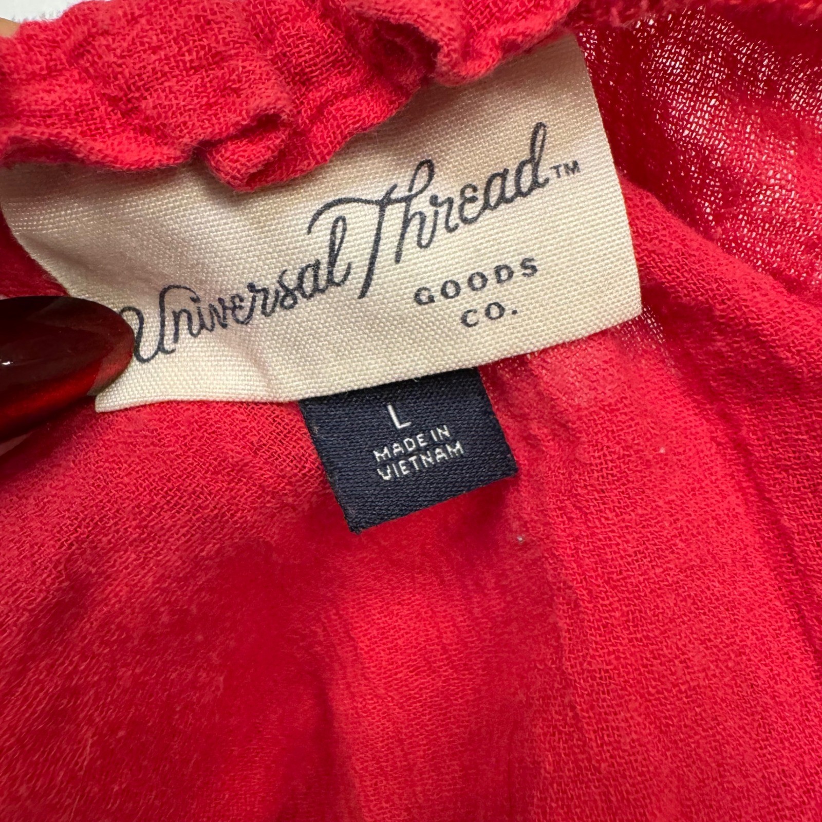 Universal Thread Red Ruffle Trim Square Neck Cami… - image 4