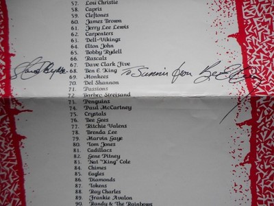 wcbs fm radio1992 top 100 HONOR ROLL signed BEN E.KING-STAND BY ME          dfgh