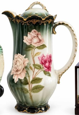 Antique Rosenthal RC Malmaison Bavaria Chocolate Pot Pitcher Rose Gold Gilt