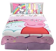 Peppa Pig Kids Twin/Full Blanket Full Sheet Set-AB08P44B6FM6, W4633858886