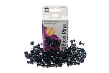 Charles Leonard Push Pins, Black, 100-Pack 200-BK 100-Pack, Black