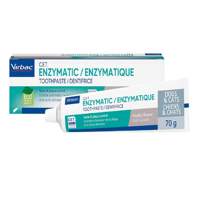 Virbac C.E.T. Enzymatic Toothpaste For Cats/Dogs Vanilla Mint Flavor, 2.5oz Tube