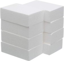 Crafare 8 Pack Craft Foam Blocks 6X4X2in Polystyrene Brick Rectangle for Arts