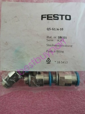 10PCS New FESTO QS-G1/4-10 186101 Push-In Fitting Free Shipping | eBay