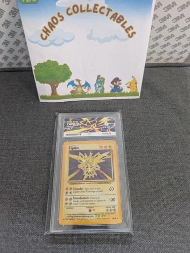 Pokémon TCG Zapdos vintage Base Set 16/102 Grade Ex-mt Ace Grading 6 ✅