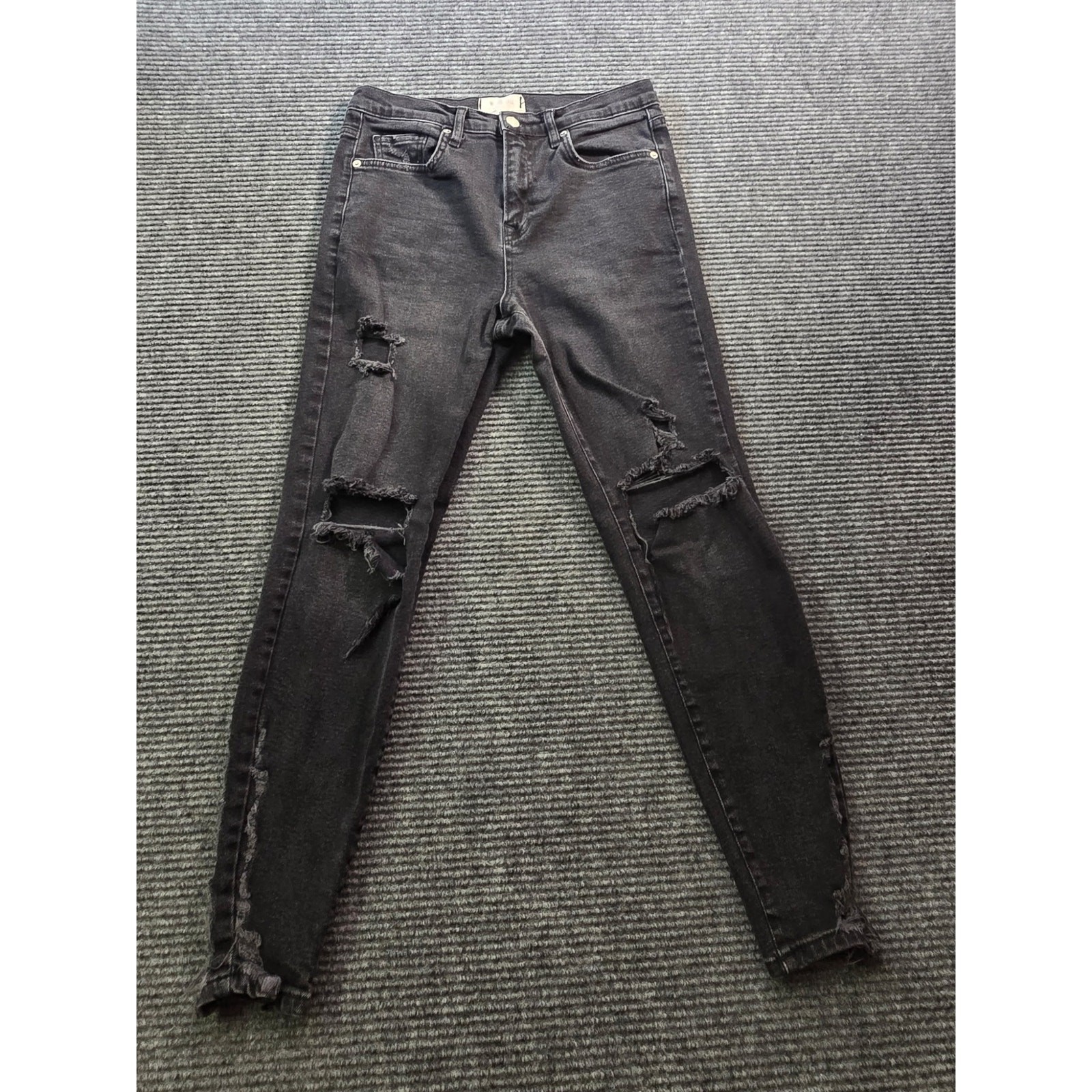 We The Free Jeans Women's 29 Black Skinny Distressed Stretch