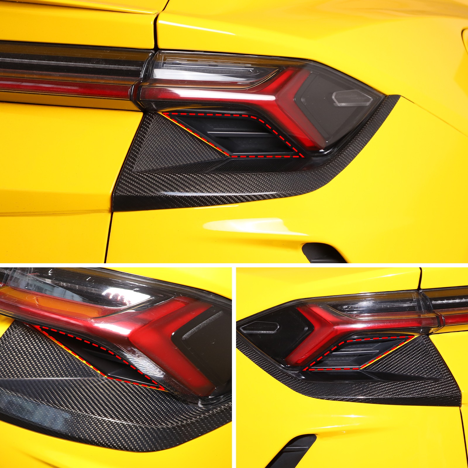 For Lamborghini Urus 2018-2023 Carbon Fiber Car Tail Light Bottom Trim Cover