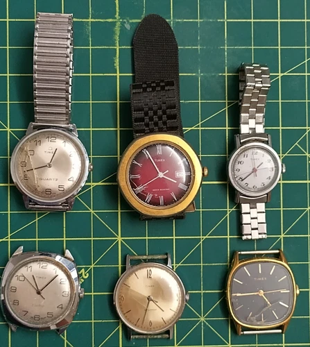 Vintage Timex  Watch Lot Red Dial, Black Dial, Marlin, Electric, Quartz