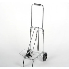 Travel Chrome Folding Luggage Cart Rolling Hand Dolly-Metal- Pre-Owned-Very Good