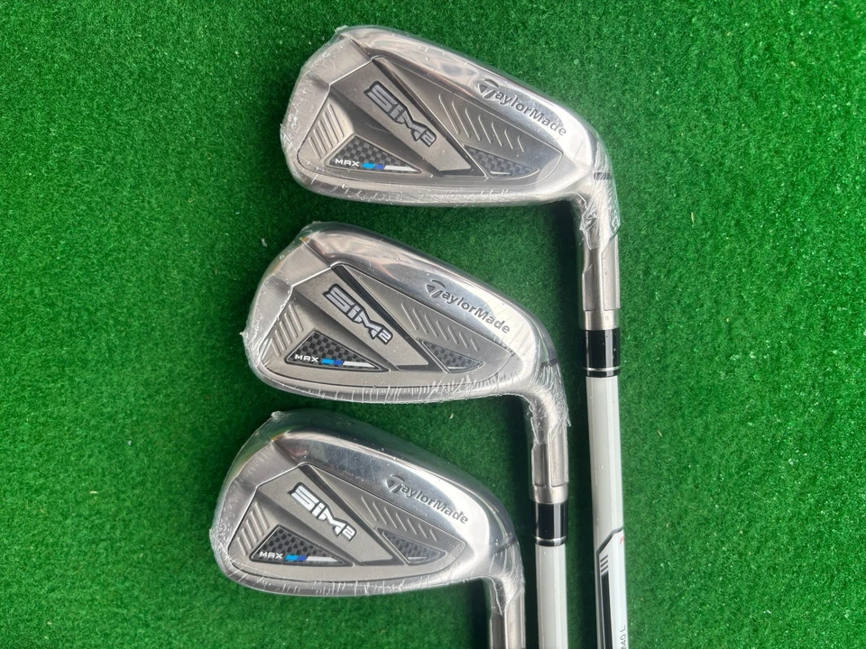 Women TaylorMade SIM2MAX Iron Set 7-9 PwSw 5pc TM40 graphite Flex ladies used - Image 2 of 4