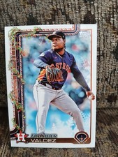 2025 Topps Holiday Baseball Framber Valdez #H24 Houston Astros Base