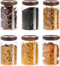 Glass Storage Containers Set of 6, 28 Ounce Airtight Food Storage Containers wit