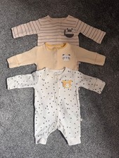 Next unisex footless neutral baby grows first size pack of three