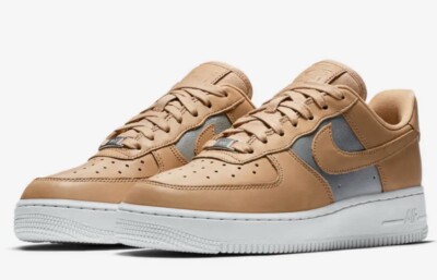 Nike Air Force '07 SE PRM Bio Beige Metallic Silver Trainers UK