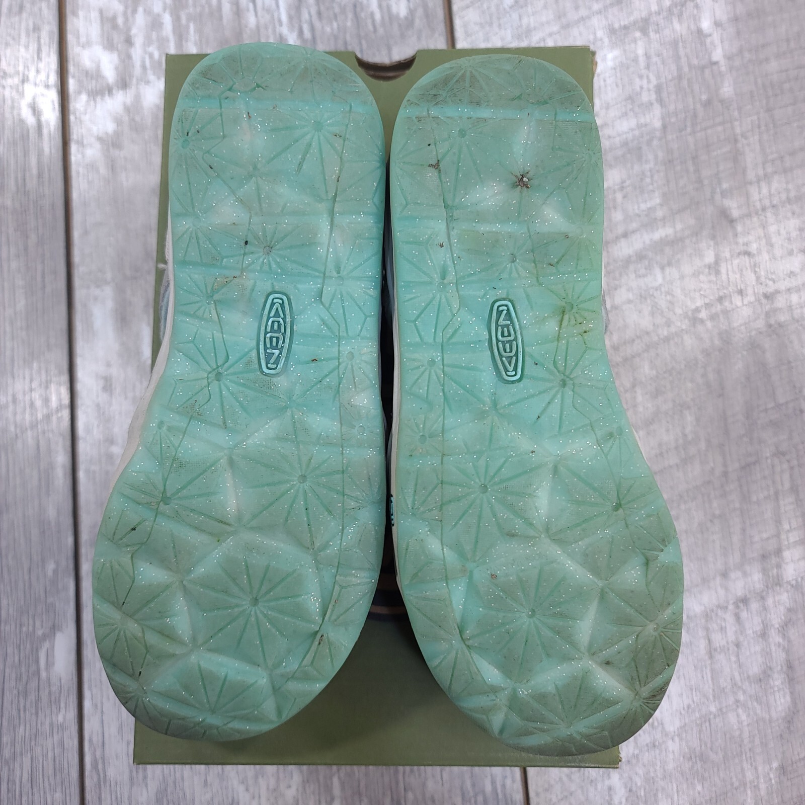 Sandali Moxie Keen Big Kids taglia 2 blu tinta vapore lavabili scarpe da passeggio trail