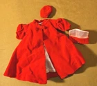 Vintage Barbie Red Velvet Flare Coat Purse And Hat Original 1960s Clothes #939