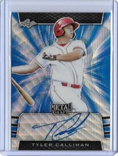 2019 Leaf Metal Draft TYLER CALLIHAN Blue Wave Prismatic Auto RC 1/20 Reds
