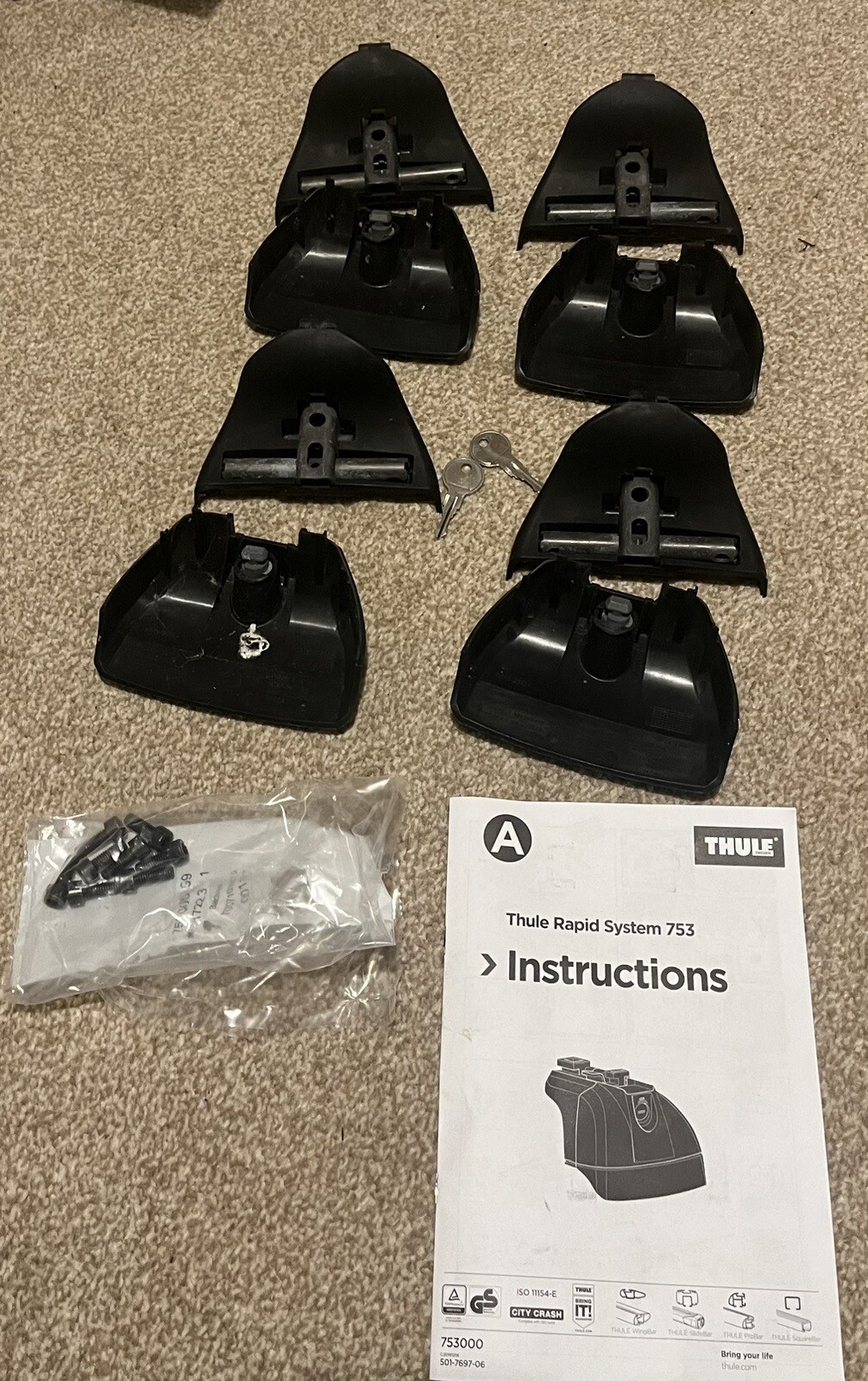 Thule 753 Rapid System Roof Rack Foot Pack of 4 7313020041582 eBay
