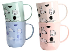 4Pack Toothbrush Cups Bathroom Tumbler Cute Cartoon Cats Pattern Bathroom Cup