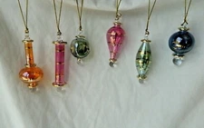 6 Egyptian Handmade Glass Christmas Ornament Set # 501 Very Unique 