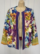 Peck  Peck Long Sleeve Multicolored Open Front Blazer Jacket Size XL