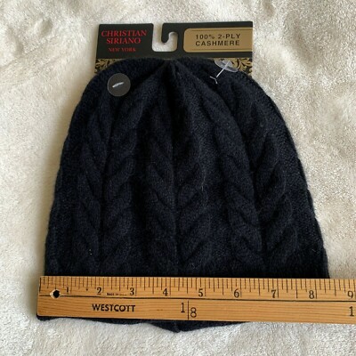 NWT Christian Siriano black 100% cashmere hat | eBay