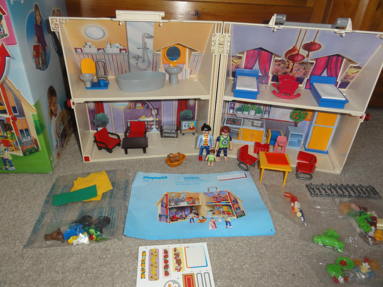 Complete Playmobil 5167 Take Along Doll's House Complete Set with Box